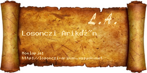 Losonczi Arikán névjegykártya